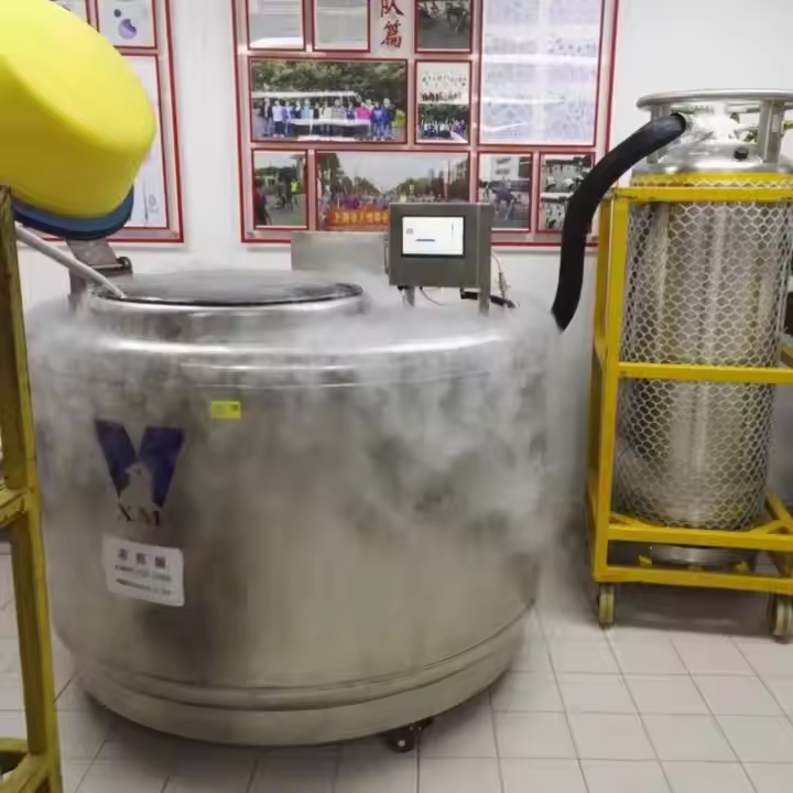 使用液氮罐凍存，外部結(jié)霜
